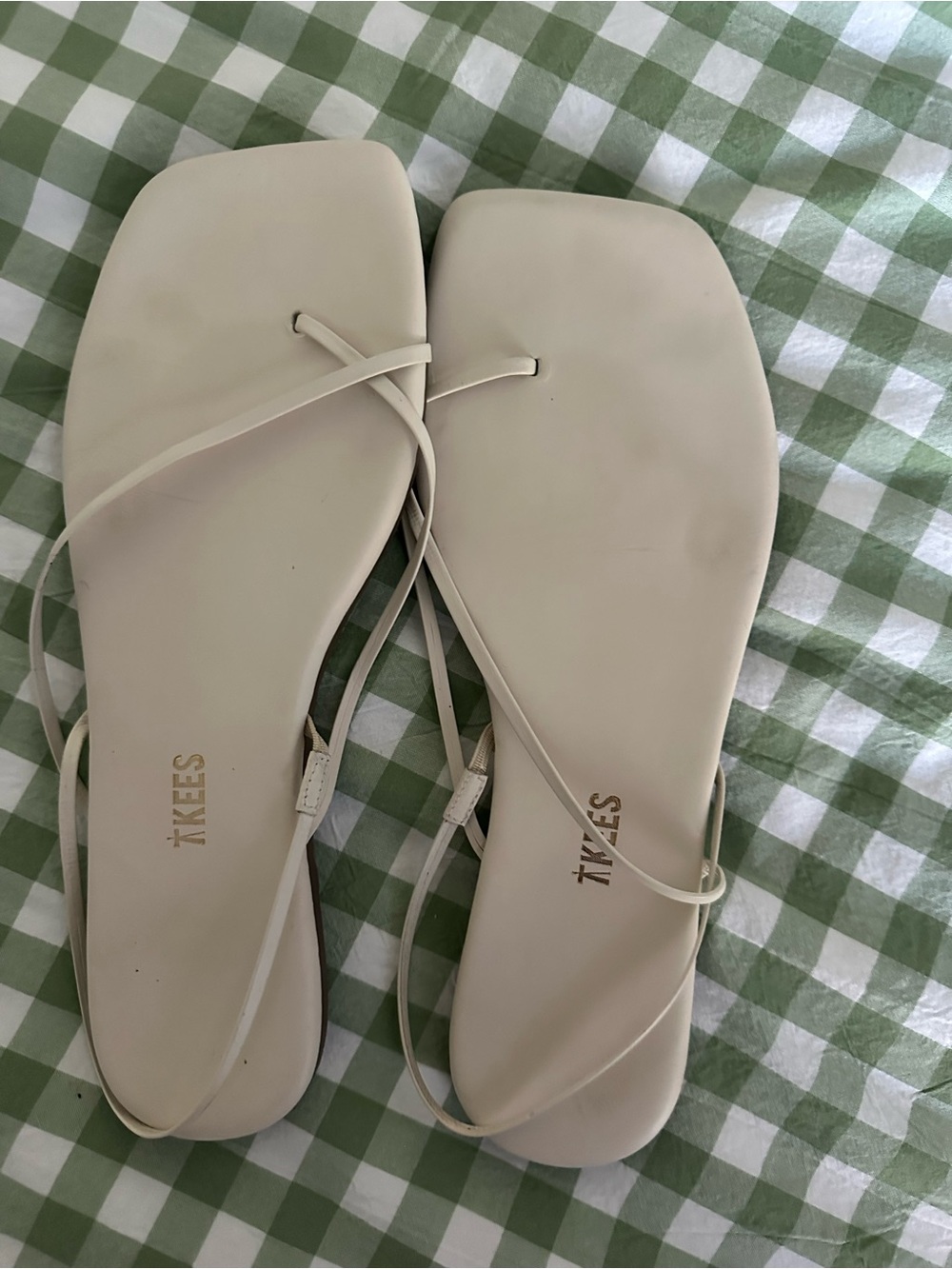 White tkes sandals
